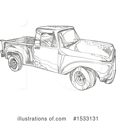 Royalty-Free (RF) Pickup Truck Clipart Illustration by patrimonio - Stock Sample #1533131