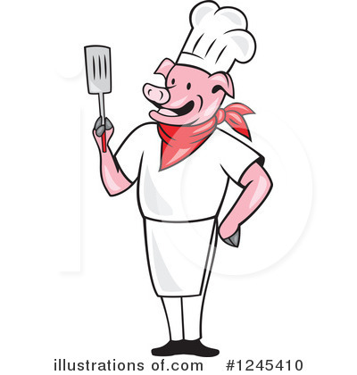 Royalty-Free (RF) Pig Chef Clipart Illustration by patrimonio - Stock Sample #1245410
