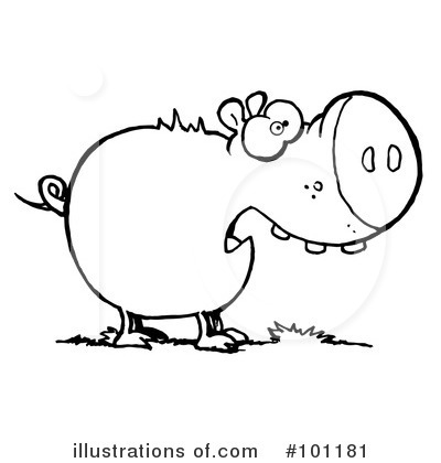 Royalty-Free (RF) Pig Clipart Illustration by Hit Toon - Stock Sample #101181
