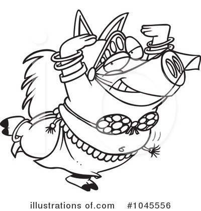 Royalty-Free (RF) Pig Clipart Illustration by toonaday - Stock Sample #1045556