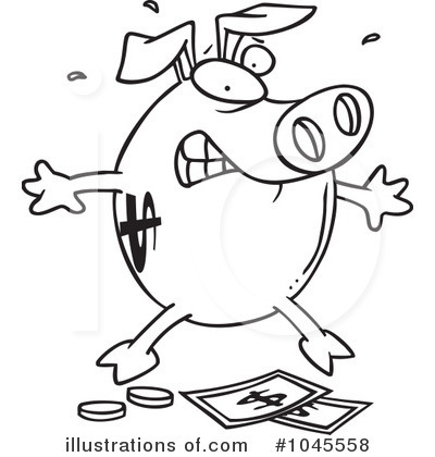 Royalty-Free (RF) Pig Clipart Illustration by toonaday - Stock Sample #1045558