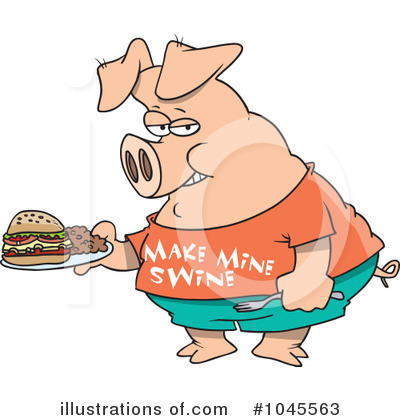 Royalty-Free (RF) Pig Clipart Illustration by toonaday - Stock Sample #1045563