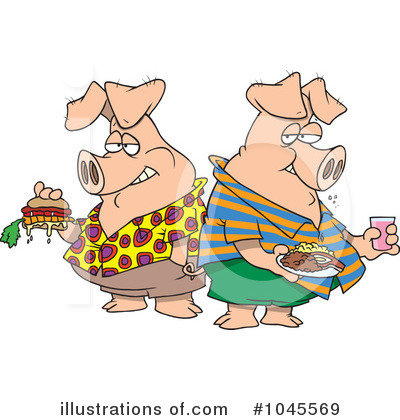 Royalty-Free (RF) Pig Clipart Illustration by toonaday - Stock Sample #1045569