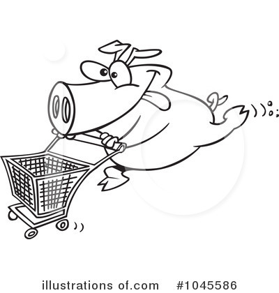 Royalty-Free (RF) Pig Clipart Illustration by toonaday - Stock Sample #1045586