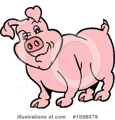 Royalty-Free (RF) Pig Clipart Illustration by LaffToon - Stock Sample #1098079