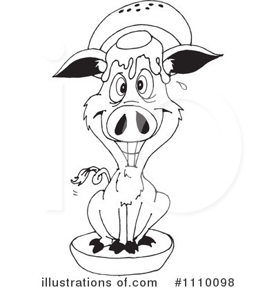 Royalty-Free (RF) Pig Clipart Illustration by Dennis Holmes Designs - Stock Sample #1110098