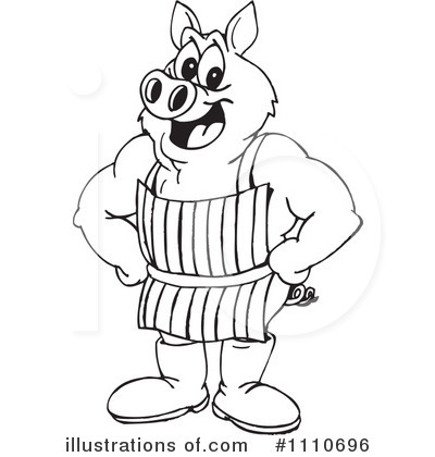 Royalty-Free (RF) Pig Clipart Illustration by Dennis Holmes Designs - Stock Sample #1110696