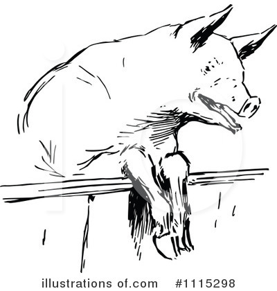 Royalty-Free (RF) Pig Clipart Illustration by Prawny Vintage - Stock Sample #1115298