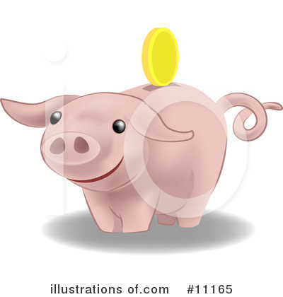 Piggy Bank Clipart #11165 by AtStockIllustration