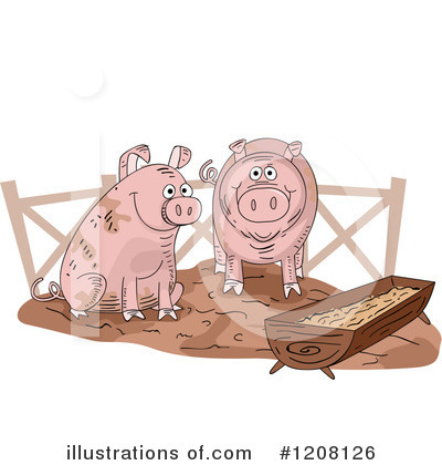 Royalty-Free (RF) Pig Clipart Illustration by BNP Design Studio - Stock Sample #1208126