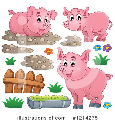 Royalty-Free (RF) Pig Clipart Illustration by visekart - Stock Sample #1214275