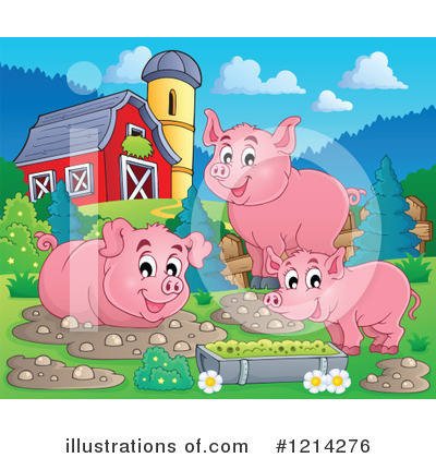 Royalty-Free (RF) Pig Clipart Illustration by visekart - Stock Sample #1214276