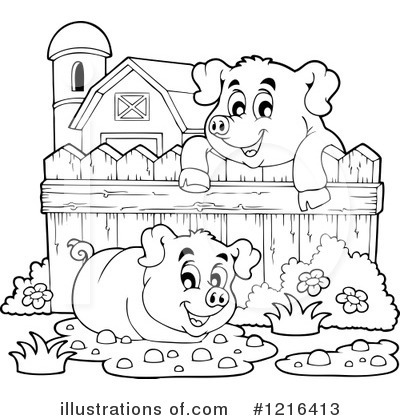 Royalty-Free (RF) Pig Clipart Illustration by visekart - Stock Sample #1216413