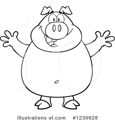 Royalty-Free (RF) Pig Clipart Illustration by Hit Toon - Stock Sample #1230628