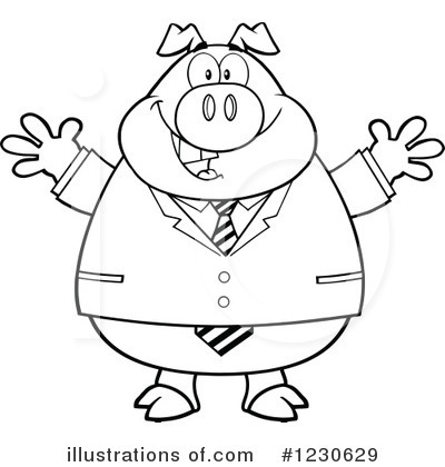 Royalty-Free (RF) Pig Clipart Illustration by Hit Toon - Stock Sample #1230629