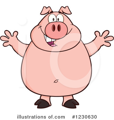 Royalty-Free (RF) Pig Clipart Illustration by Hit Toon - Stock Sample #1230630