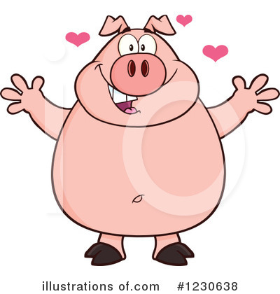 Royalty-Free (RF) Pig Clipart Illustration by Hit Toon - Stock Sample #1230638