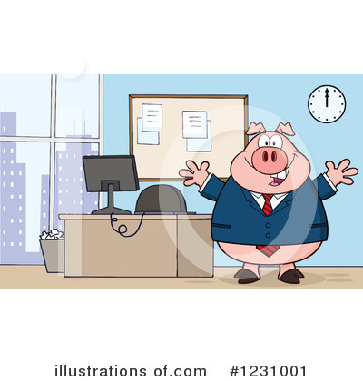 Royalty-Free (RF) Pig Clipart Illustration by Hit Toon - Stock Sample #1231001