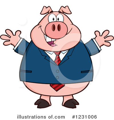 Royalty-Free (RF) Pig Clipart Illustration by Hit Toon - Stock Sample #1231006