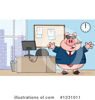 Royalty-Free (RF) Pig Clipart Illustration by Hit Toon - Stock Sample #1231011