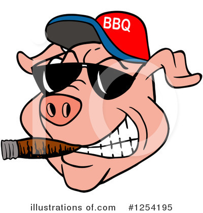 Royalty-Free (RF) Pig Clipart Illustration by LaffToon - Stock Sample #1254195