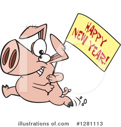 Royalty-Free (RF) Pig Clipart Illustration by toonaday - Stock Sample #1281113