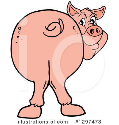 Royalty-Free (RF) Pig Clipart Illustration by LaffToon - Stock Sample #1297473
