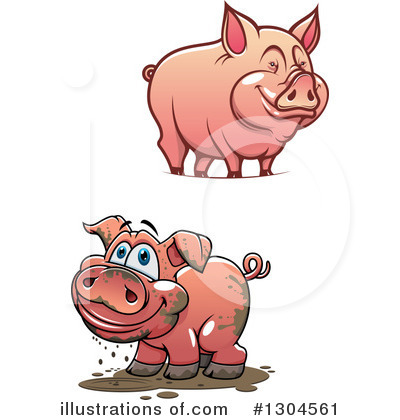 Royalty-Free (RF) Pig Clipart Illustration by Vector Tradition SM - Stock Sample #1304561