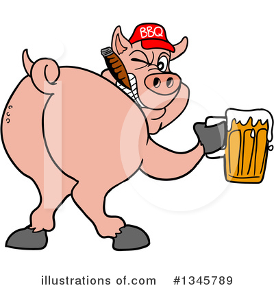Royalty-Free (RF) Pig Clipart Illustration by LaffToon - Stock Sample #1345789
