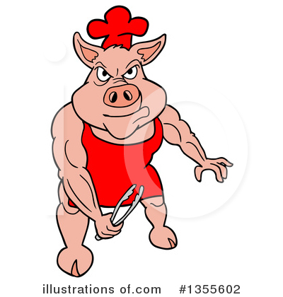 Royalty-Free (RF) Pig Clipart Illustration by LaffToon - Stock Sample #1355602