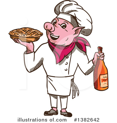 Royalty-Free (RF) Pig Clipart Illustration by patrimonio - Stock Sample #1382642