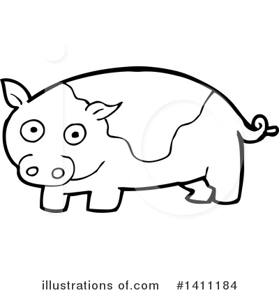 Royalty-Free (RF) Pig Clipart Illustration by lineartestpilot - Stock Sample #1411184
