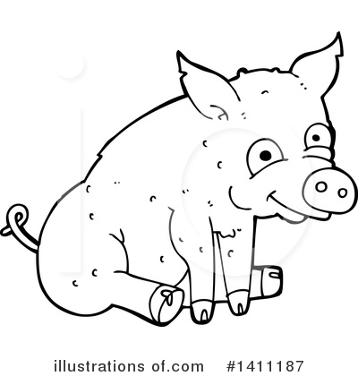 Royalty-Free (RF) Pig Clipart Illustration by lineartestpilot - Stock Sample #1411187
