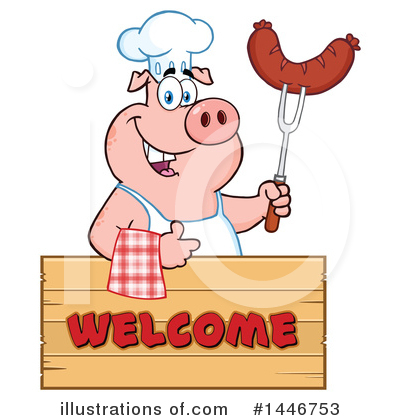 Royalty-Free (RF) Pig Clipart Illustration by Hit Toon - Stock Sample #1446753