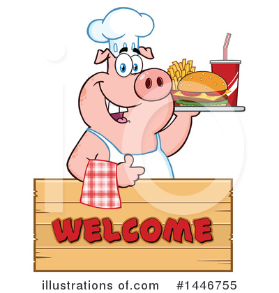 Royalty-Free (RF) Pig Clipart Illustration by Hit Toon - Stock Sample #1446755