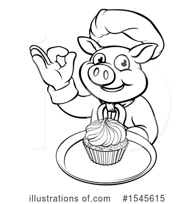 Chef Pig Clipart #1545615 by AtStockIllustration