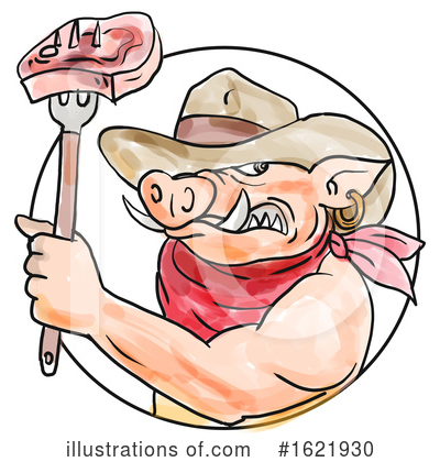 Royalty-Free (RF) Pig Clipart Illustration by patrimonio - Stock Sample #1621930