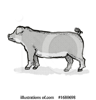 Royalty-Free (RF) Pig Clipart Illustration by patrimonio - Stock Sample #1680698