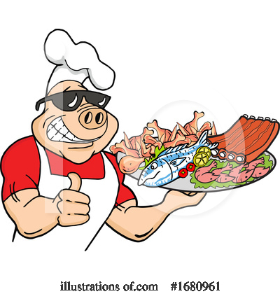 Royalty-Free (RF) Pig Clipart Illustration by LaffToon - Stock Sample #1680961