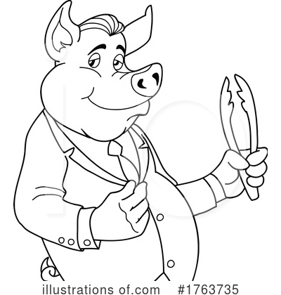 Royalty-Free (RF) Pig Clipart Illustration by LaffToon - Stock Sample #1763735