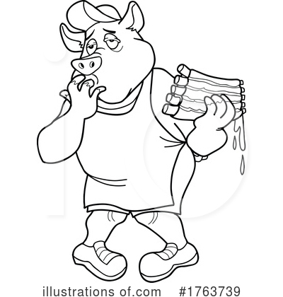 Royalty-Free (RF) Pig Clipart Illustration by LaffToon - Stock Sample #1763739