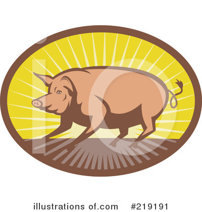 Royalty-Free (RF) Pig Clipart Illustration by patrimonio - Stock Sample #219191