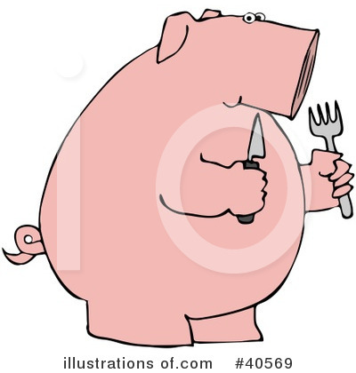 Royalty-Free (RF) Pig Clipart Illustration by djart - Stock Sample #40569