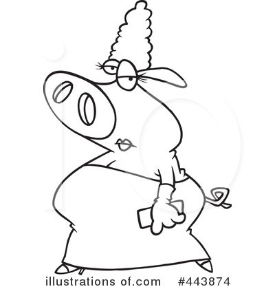 Royalty-Free (RF) Pig Clipart Illustration by toonaday - Stock Sample #443874