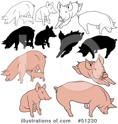 Royalty-Free (RF) Pig Clipart Illustration by dero - Stock Sample #51230