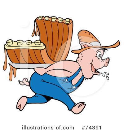 Royalty-Free (RF) Pig Clipart Illustration by LaffToon - Stock Sample #74891