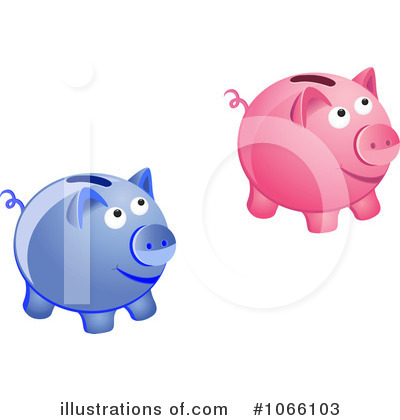 Royalty-Free (RF) Piggy Bank Clipart Illustration by Vector Tradition SM - Stock Sample #1066103