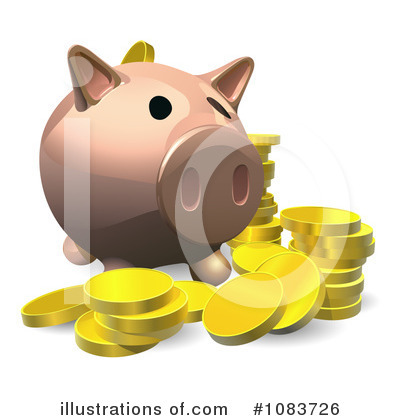 Royalty-Free (RF) Piggy Bank Clipart Illustration by AtStockIllustration - Stock Sample #1083726