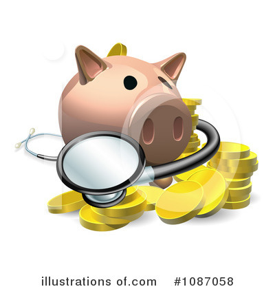 Royalty-Free (RF) Piggy Bank Clipart Illustration by AtStockIllustration - Stock Sample #1087058