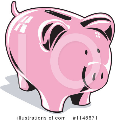 Royalty-Free (RF) Piggy Bank Clipart Illustration by patrimonio - Stock Sample #1145671